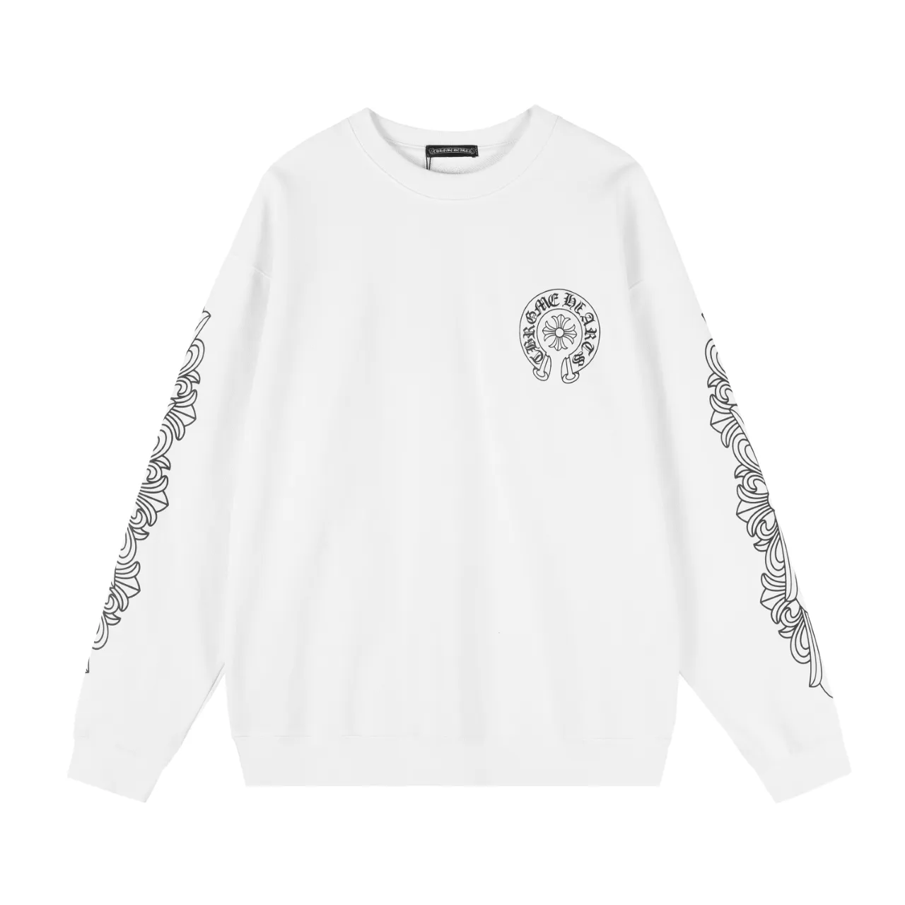 P250 Chrome Hearts Chrome Hearts Horse Shoe Printed Round Neck Sweatshirt Size: SMLXL Color: White Black